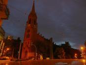 Friedenskirche Leipzig-Gohlis bei Nacht