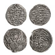 Dänische Münzen mit dem Abbild von König Waldemar II. (1170 - 1241), der den Beinamen "der Sieger" hatte