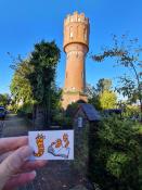 Wasserturm mit Bücherwürmchen