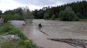 Mangfall-Flutmulde bei Hochwasser