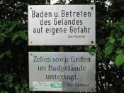 Hinweisschild - ... und es gibt keinen Bademeister