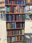 Eine schön gestalteten Bücherzelle, sie steht bei den Cachekoordinaten 