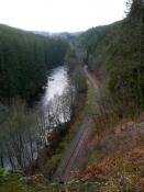 Bahnlinie und Regen 