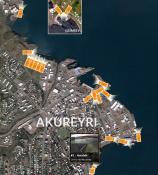 Map of Grímsey & Akuraeyri