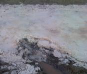 dried salt at the lake Alikes in Tigaki 