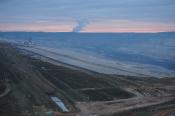 Aussicht am Aussichtspunkt in den Tagebau Hambach