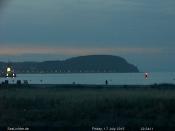 Blick Richtung Travemündung mit der Nordermole (Nacht)