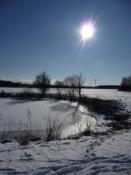 Am See, ab hier kann man sich für Weg oder Wiese entscheiden