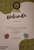 Urkunde für alle 20 Stempel mit Wandernadeln