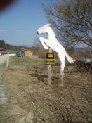 Horse sculputure at rider stable Bachseppl Pferdeskulptur beim Reitstall Bachseppl